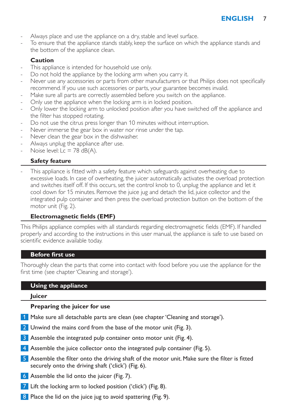 Philips HR1870 User Manual | Page 7 / 156