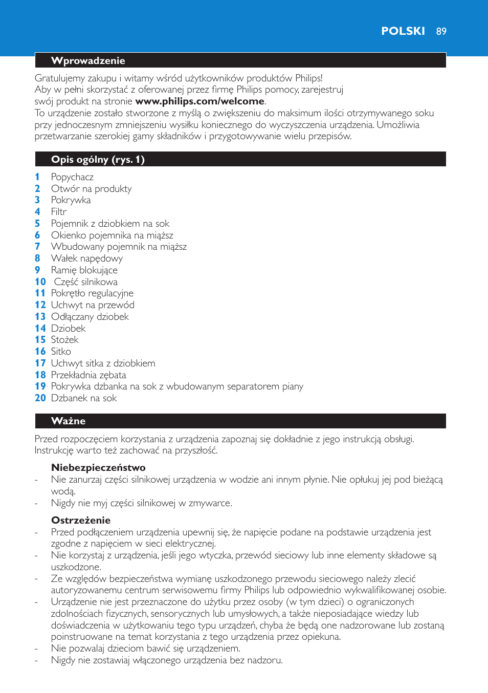 Philips HR1870 User Manual | Page 89 / 156