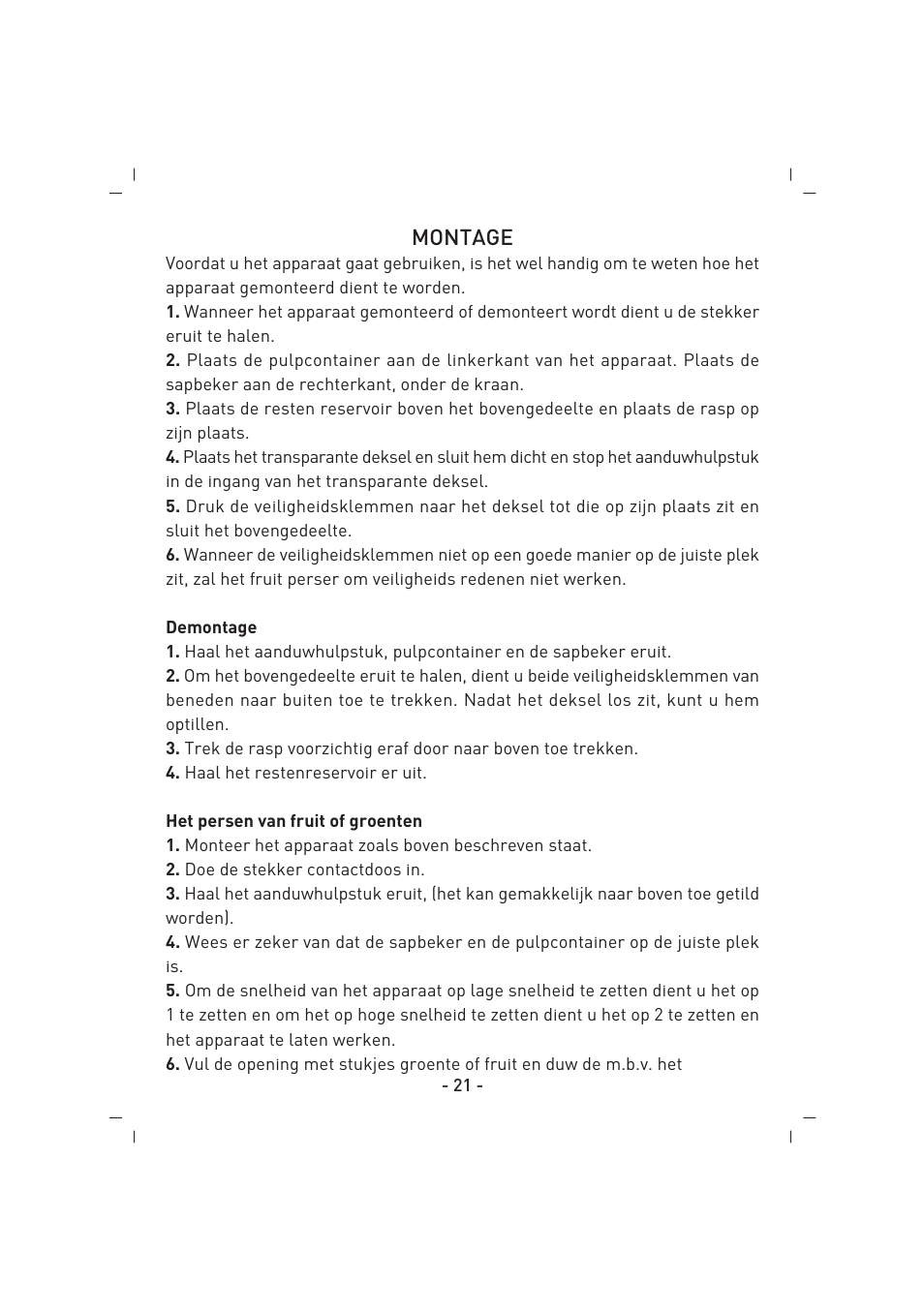 SINBO SJ 3135 User Manual | Page 22 / 48