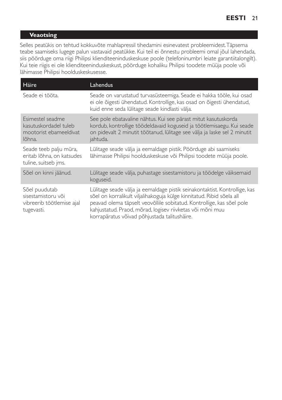 Philips HR1821 User Manual | Page 21 / 72