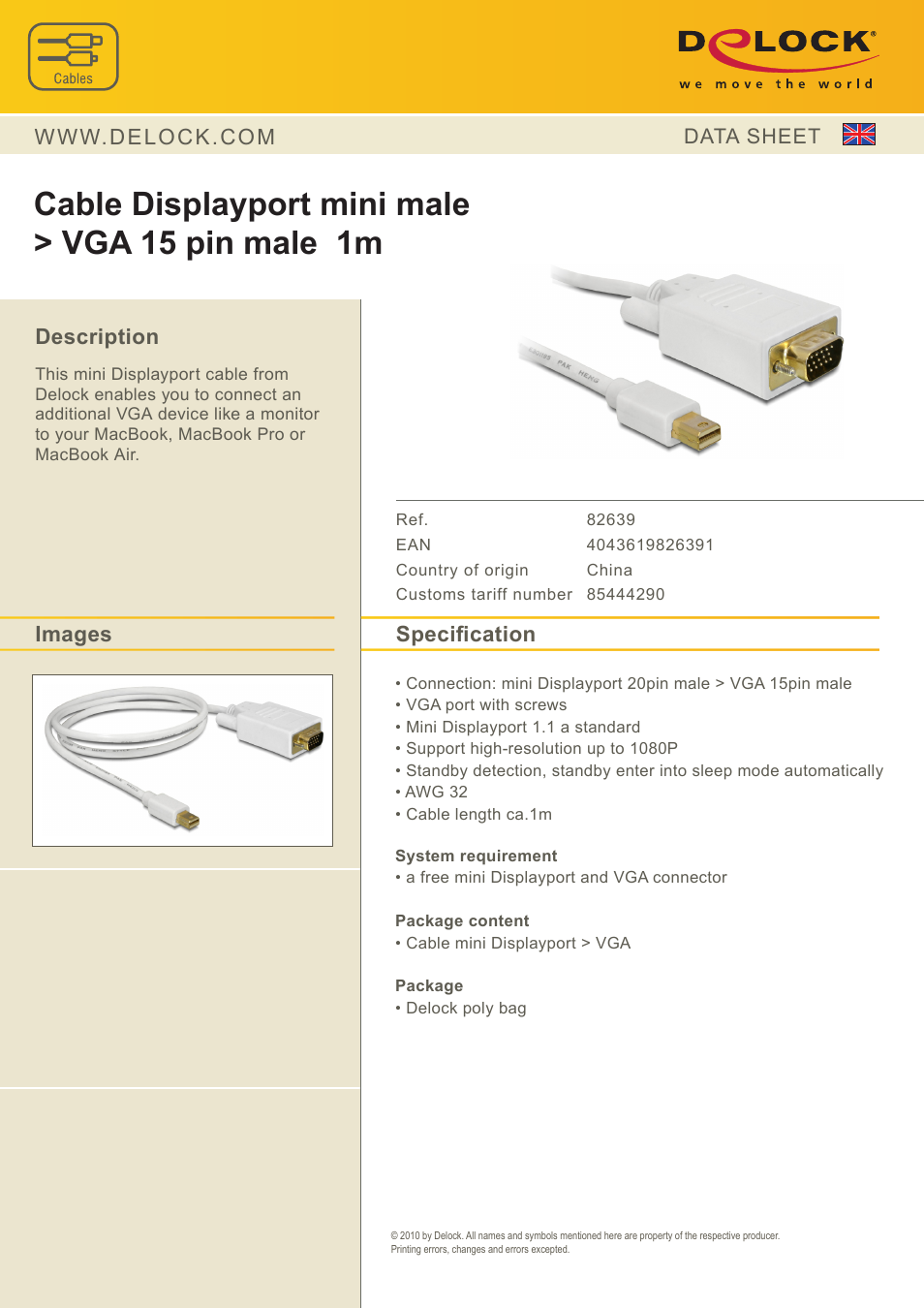 DeLOCK 82639 User Manual | 1 page