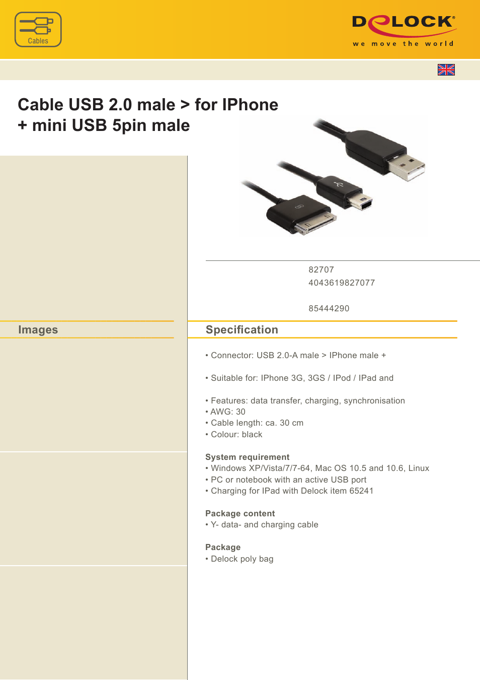 DeLOCK 82707 User Manual | 1 page