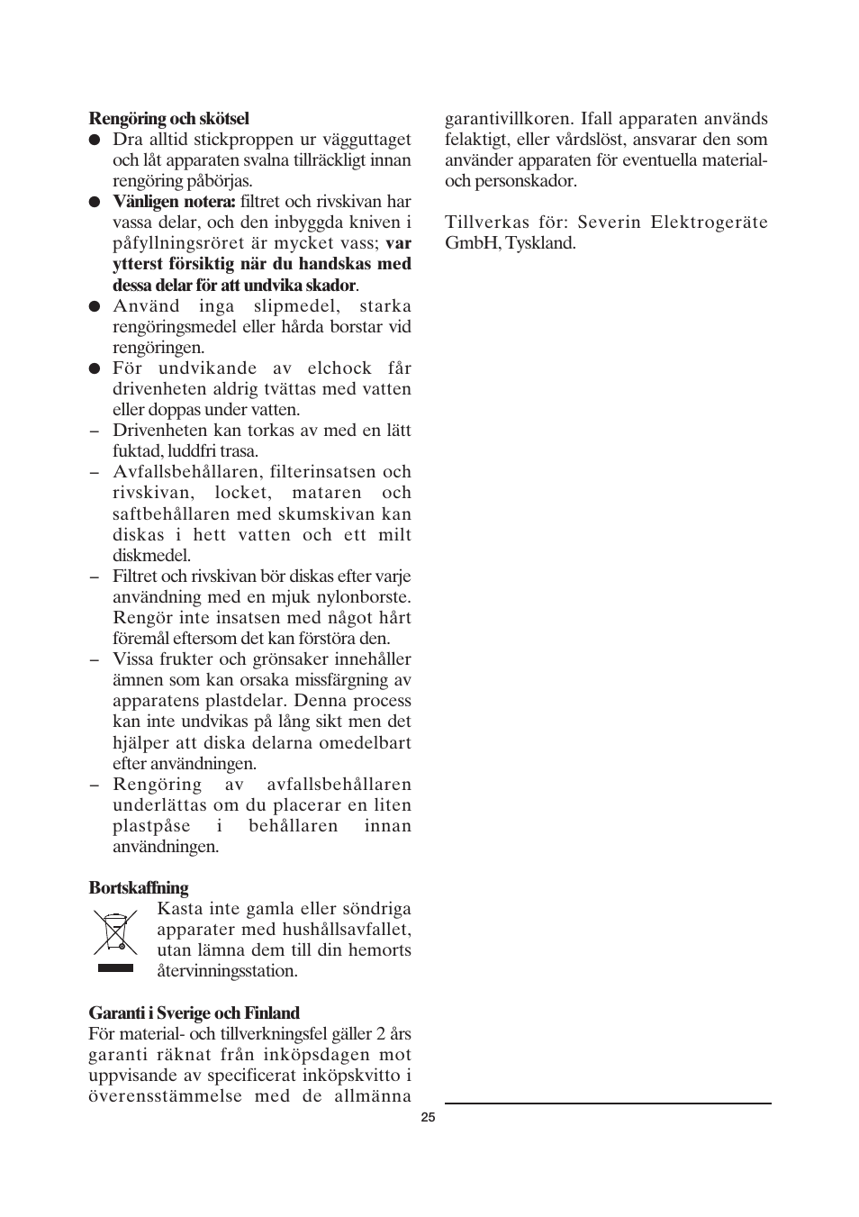 SEVERIN ES 3559 User Manual | Page 27 / 41