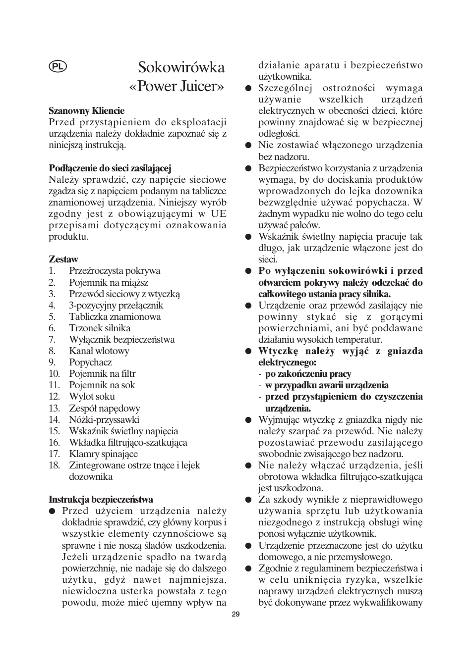 Sokowirówka «power juicer | SEVERIN ES 3559 User Manual | Page 31 / 41