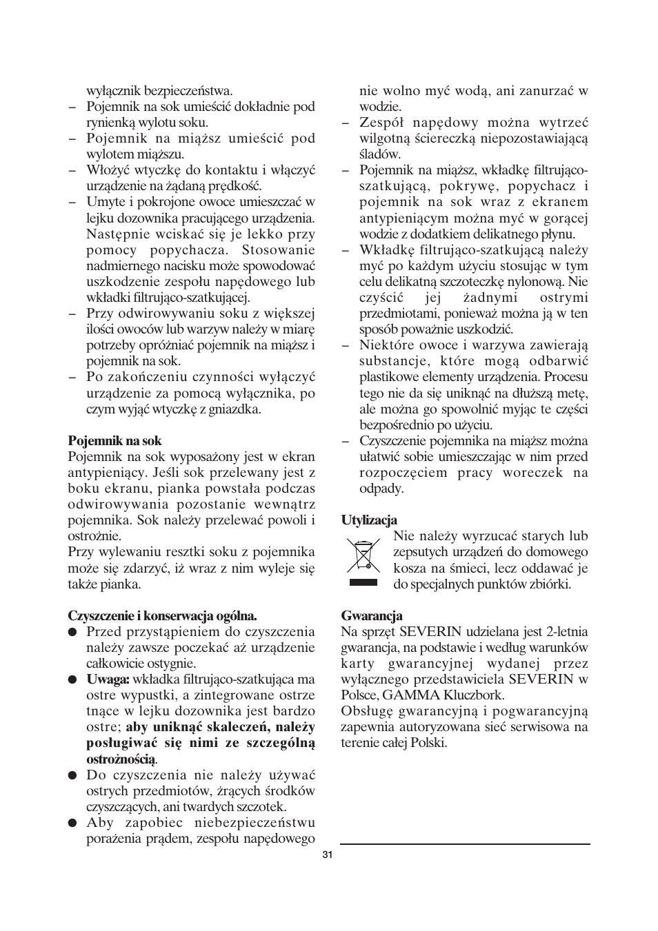 SEVERIN ES 3559 User Manual | Page 33 / 41
