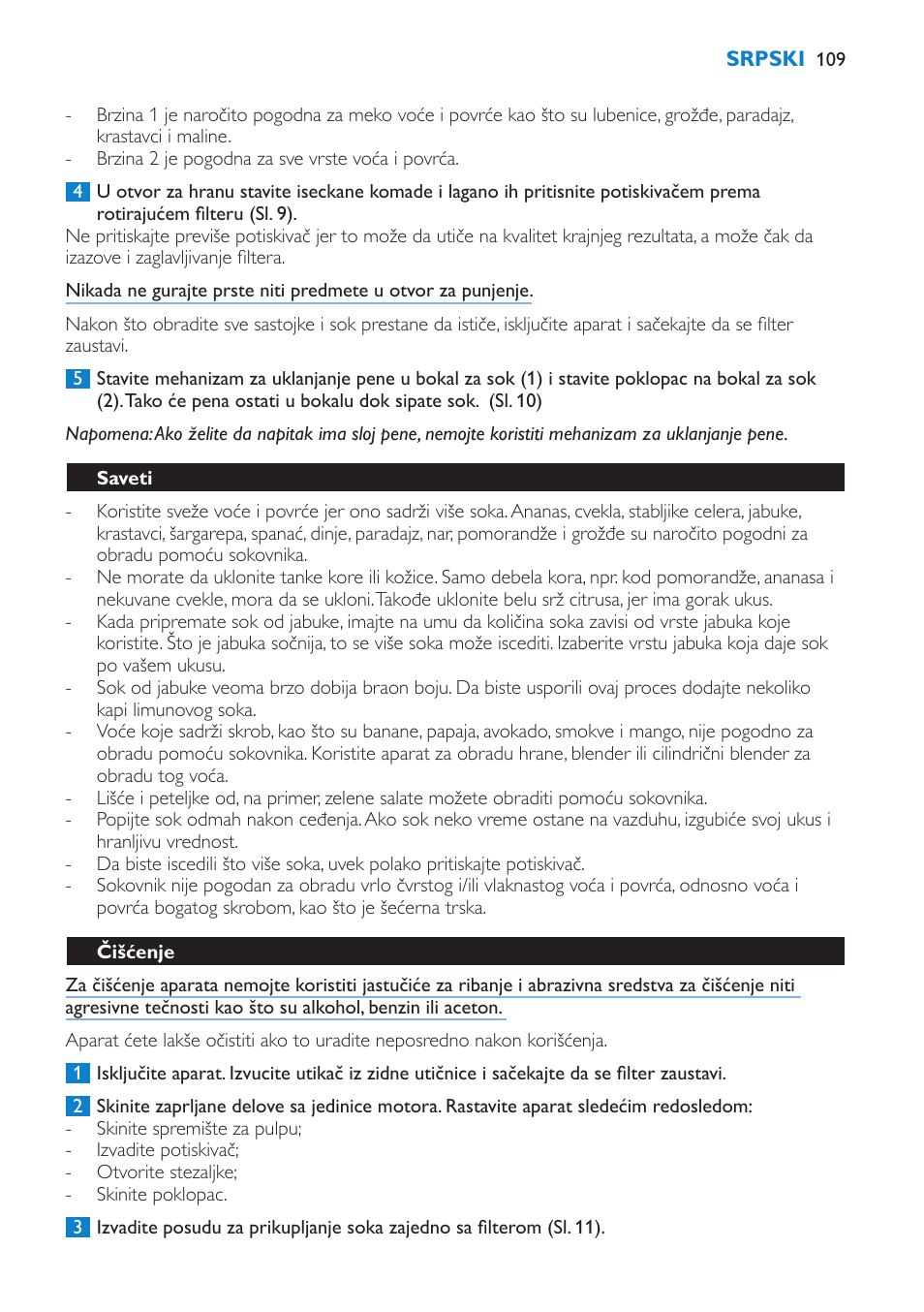 Philips HR1861 User Manual | Page 109 / 124