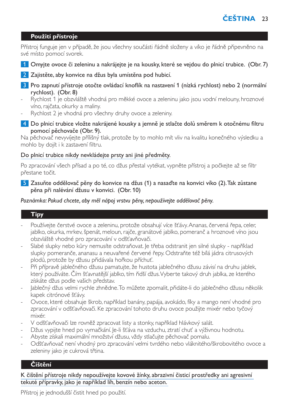 Philips HR1861 User Manual | Page 23 / 124