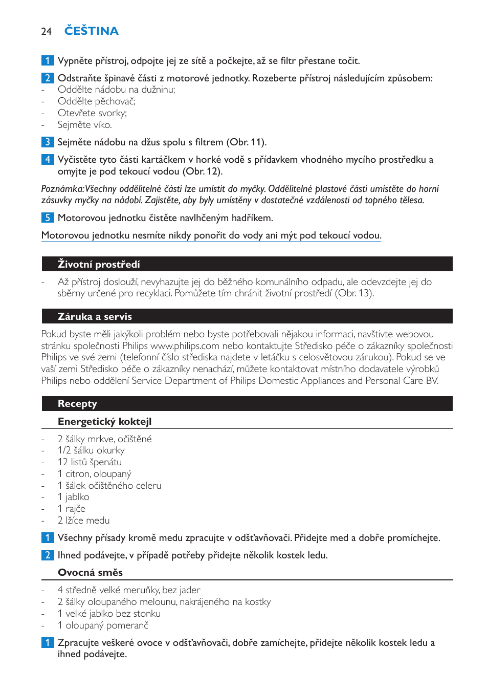 Philips HR1861 User Manual | Page 24 / 124