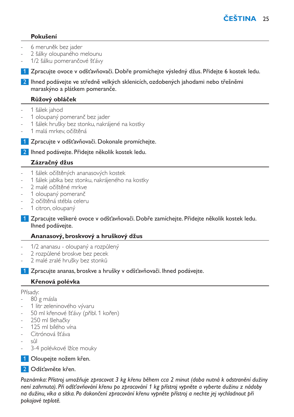 Philips HR1861 User Manual | Page 25 / 124