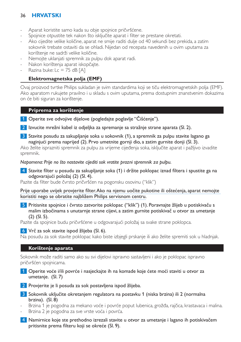 Philips HR1861 User Manual | Page 36 / 124