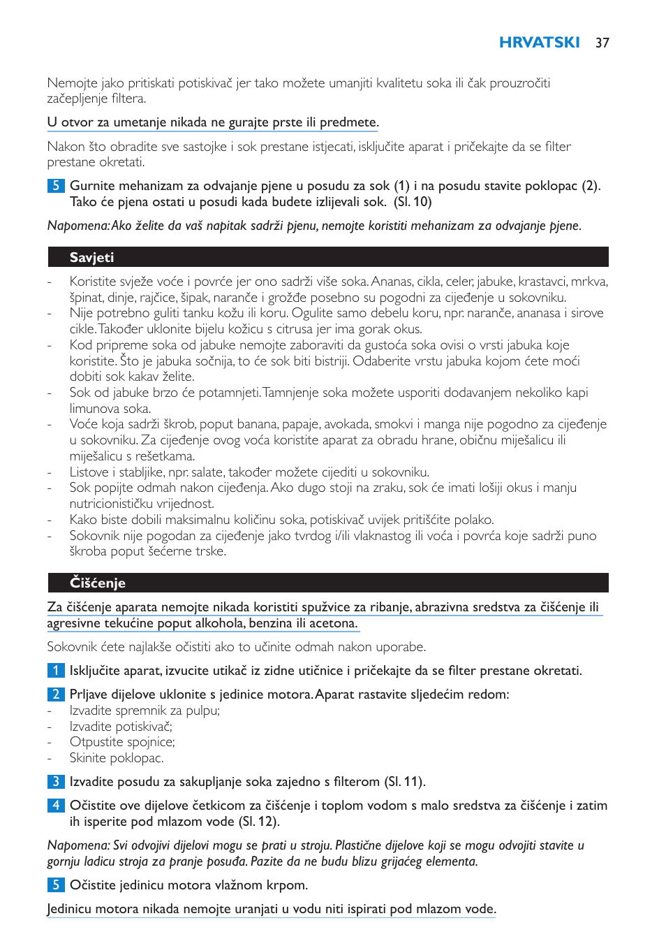 Philips HR1861 User Manual | Page 37 / 124