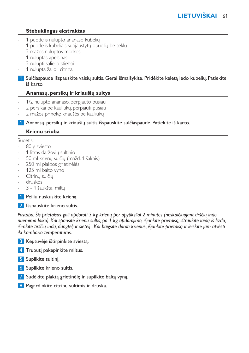 Philips HR1861 User Manual | Page 61 / 124