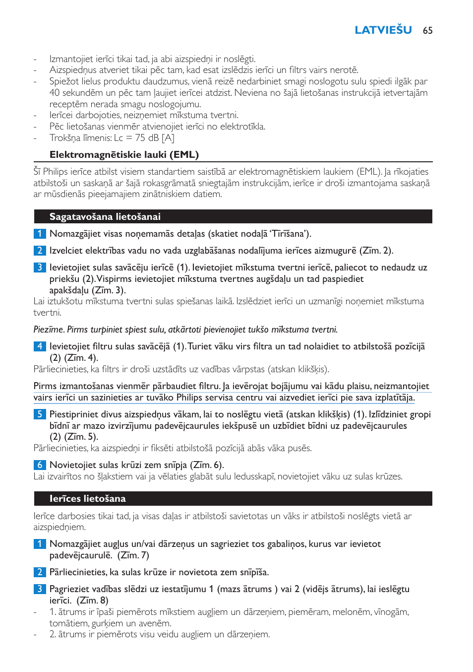 Philips HR1861 User Manual | Page 65 / 124