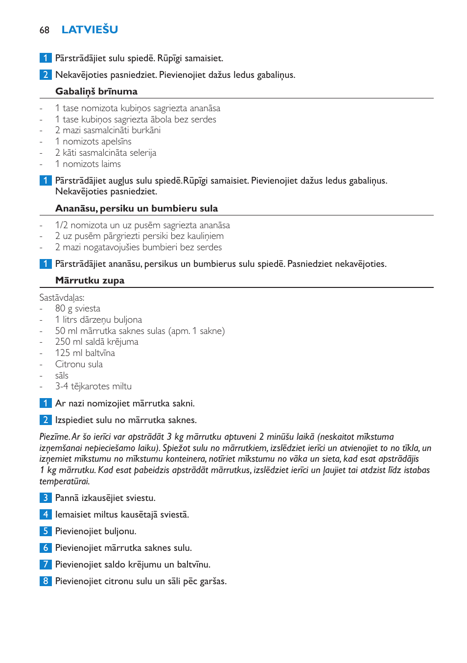 Philips HR1861 User Manual | Page 68 / 124