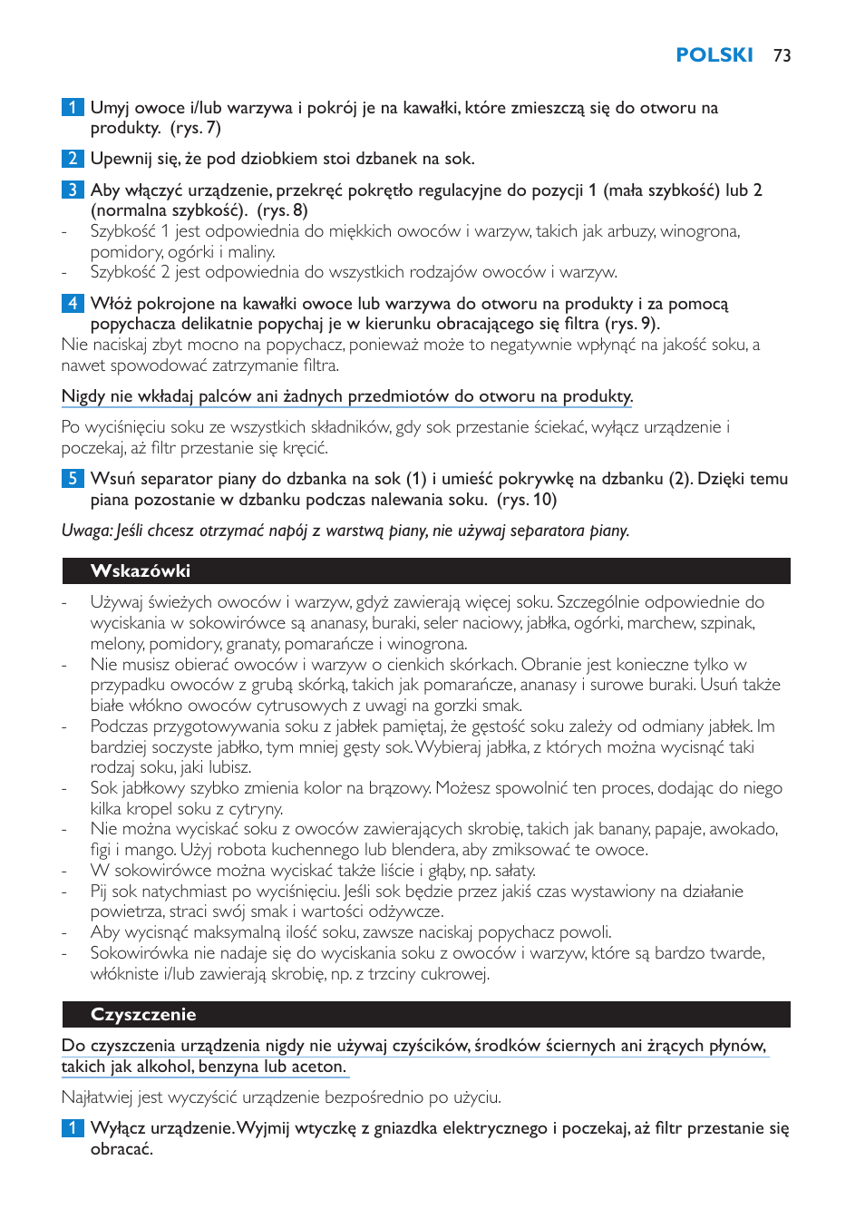 Philips HR1861 User Manual | Page 73 / 124