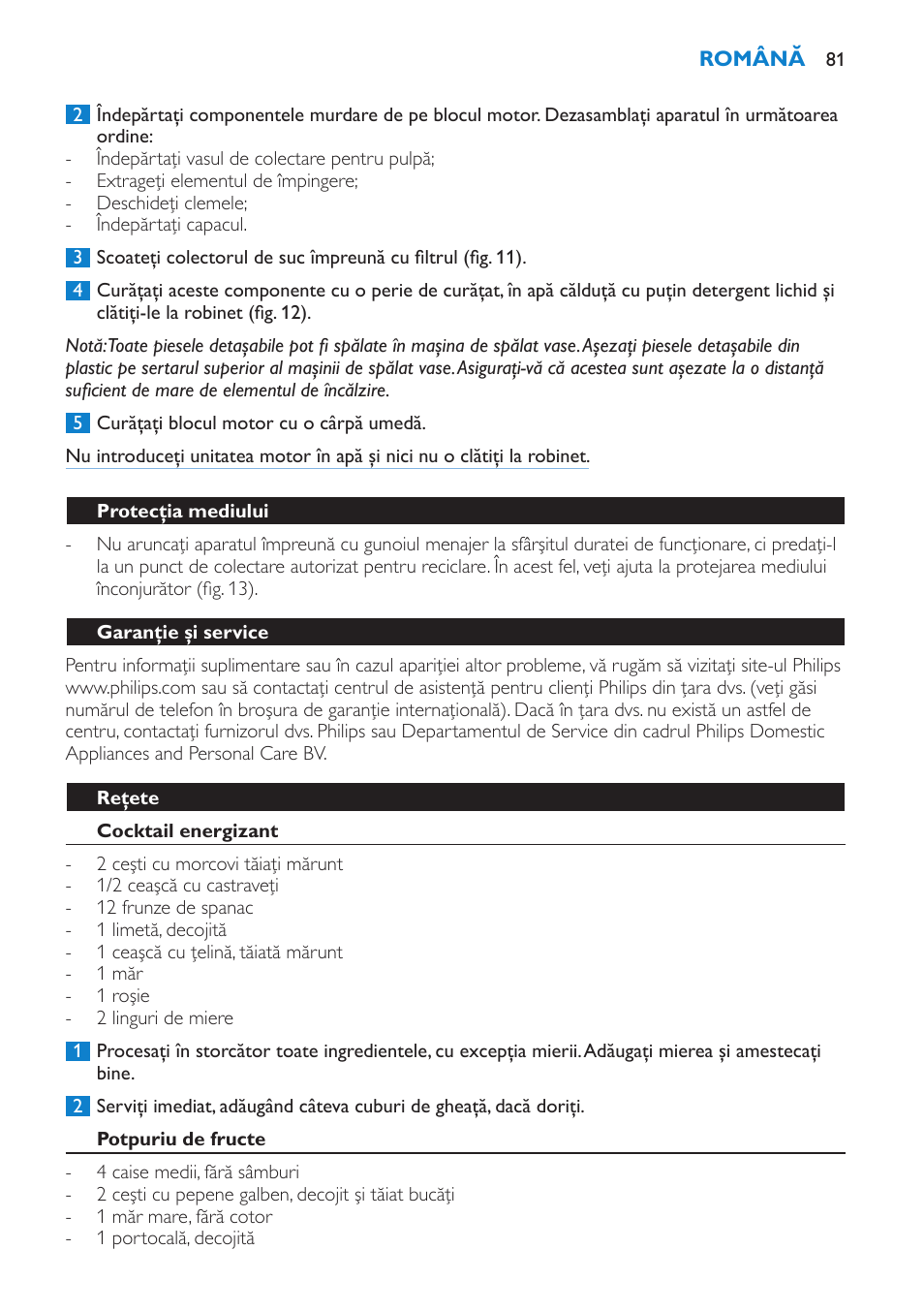 Philips HR1861 User Manual | Page 81 / 124