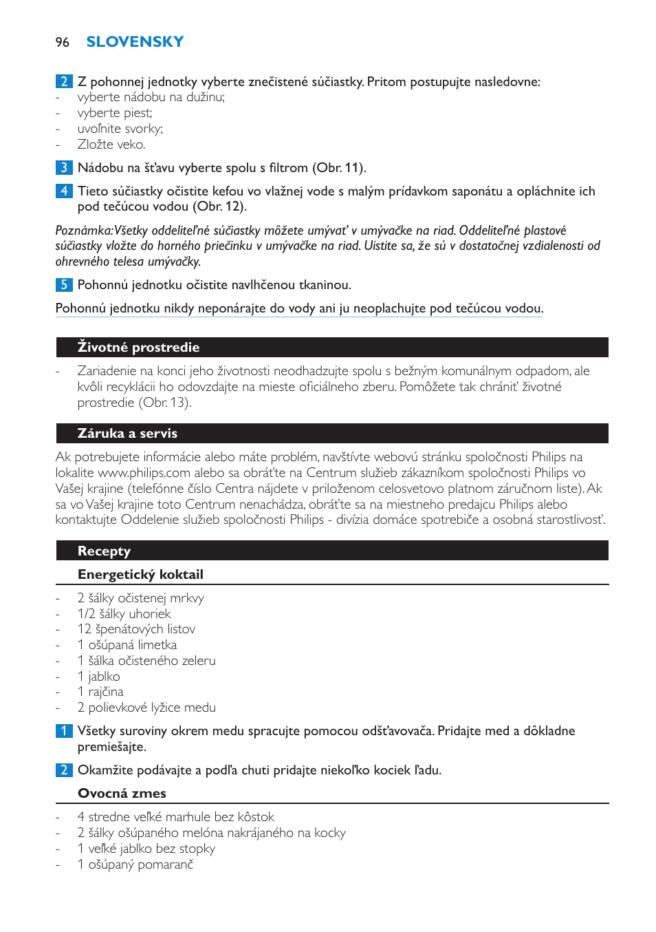 Philips HR1861 User Manual | Page 96 / 124