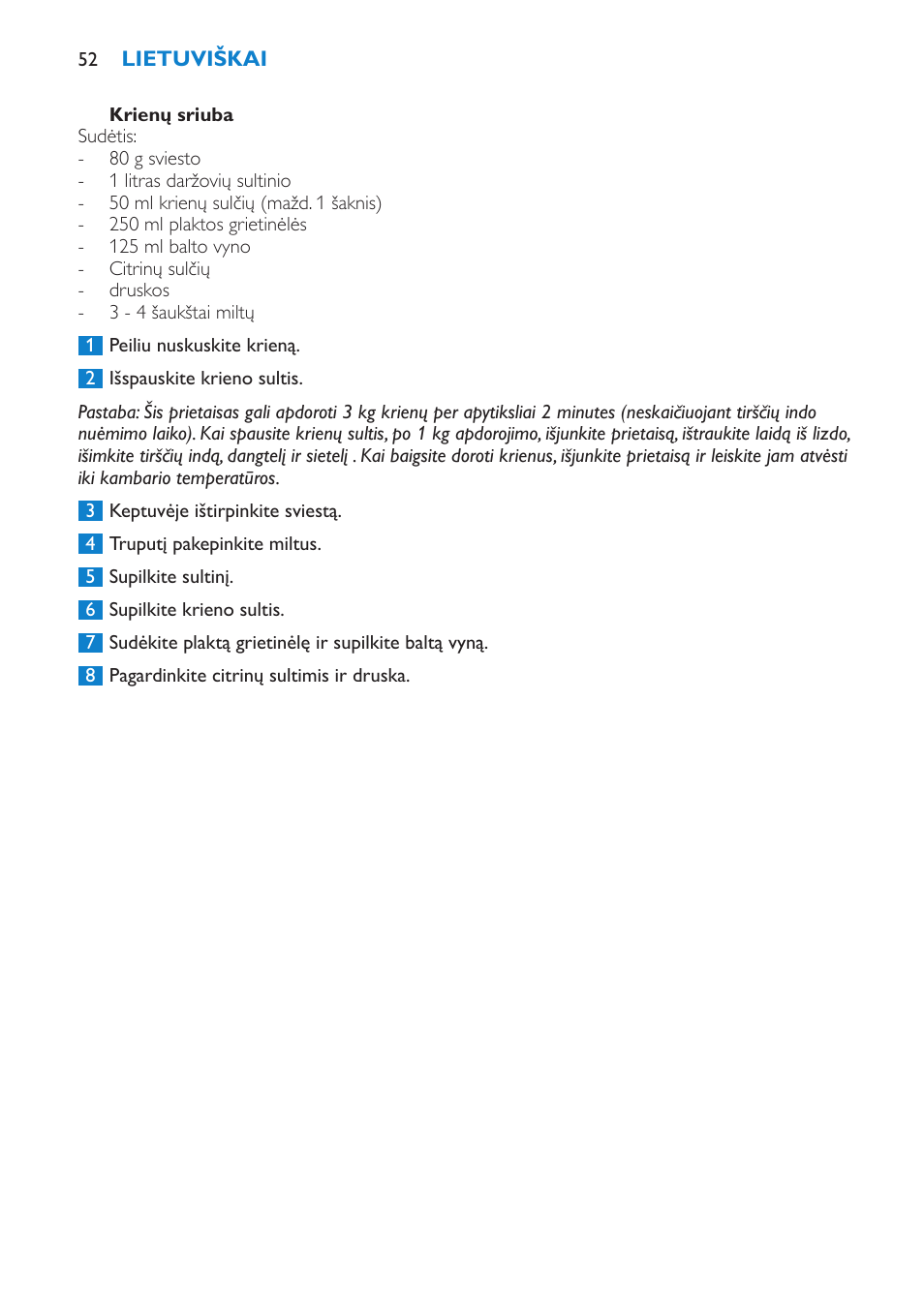 Greitas trikčių šalinimas | Philips HR1851 User Manual | Page 52 / 106