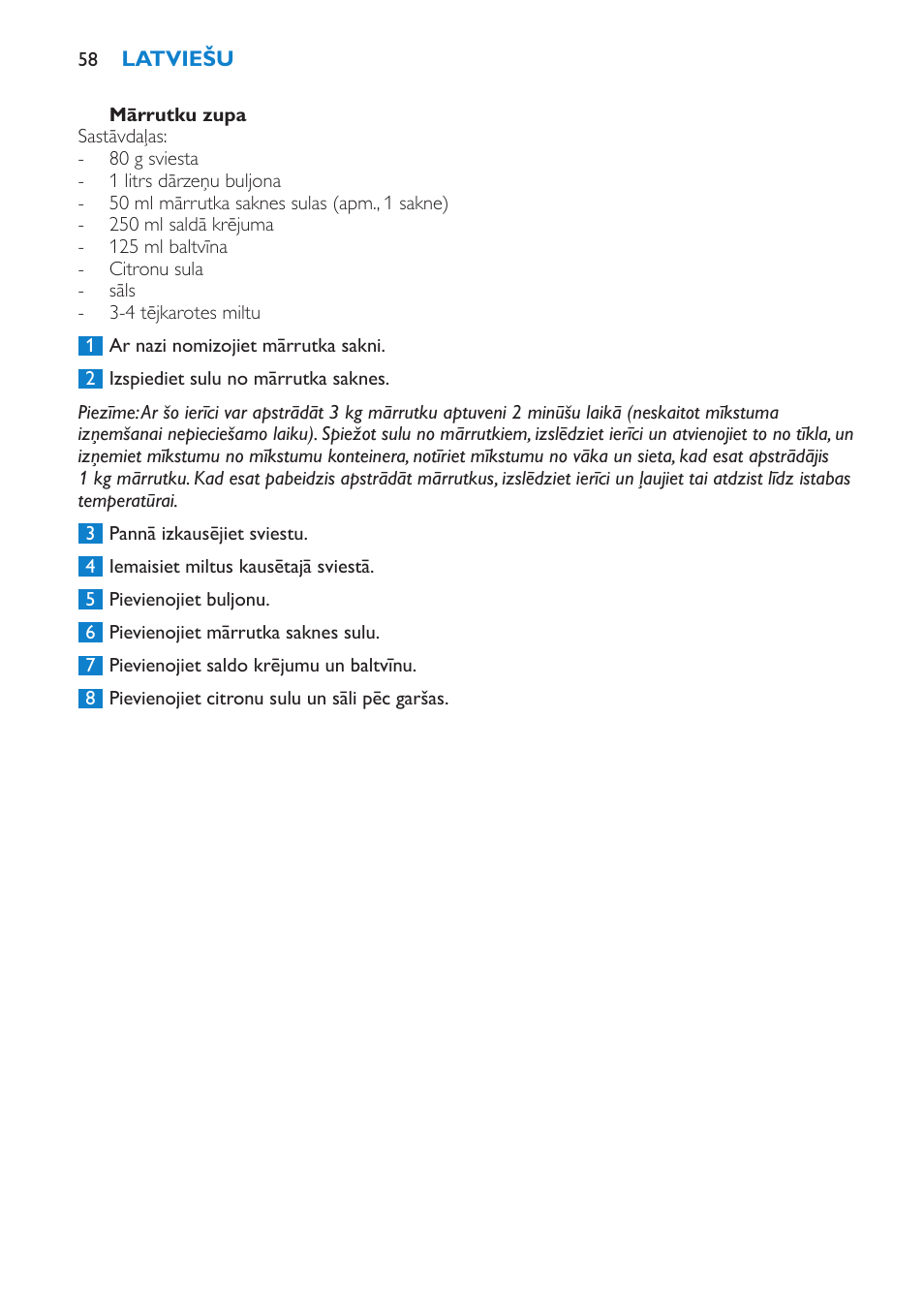 Kļūmju novēršana | Philips HR1851 User Manual | Page 58 / 106