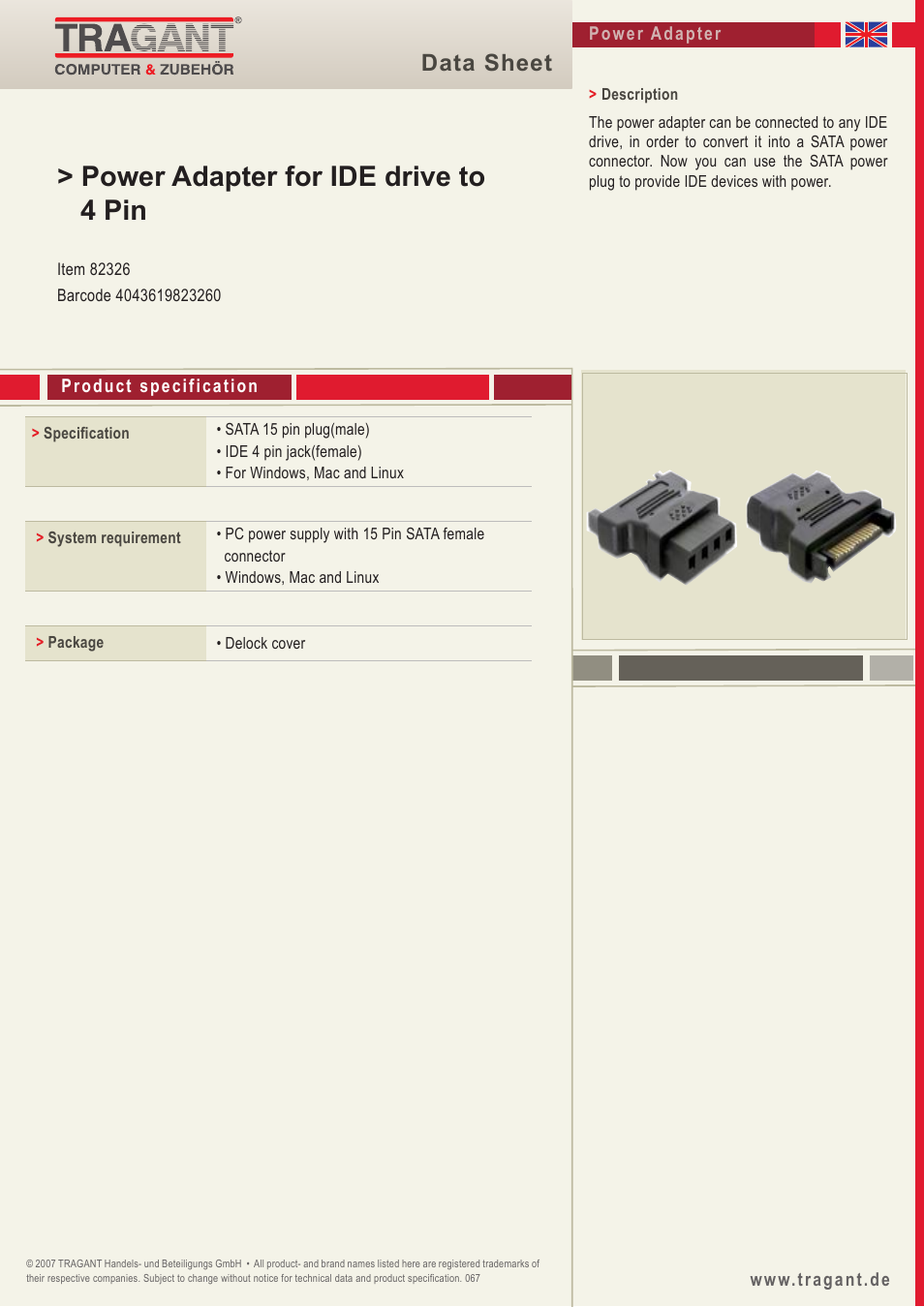 DeLOCK 82326 User Manual | 1 page