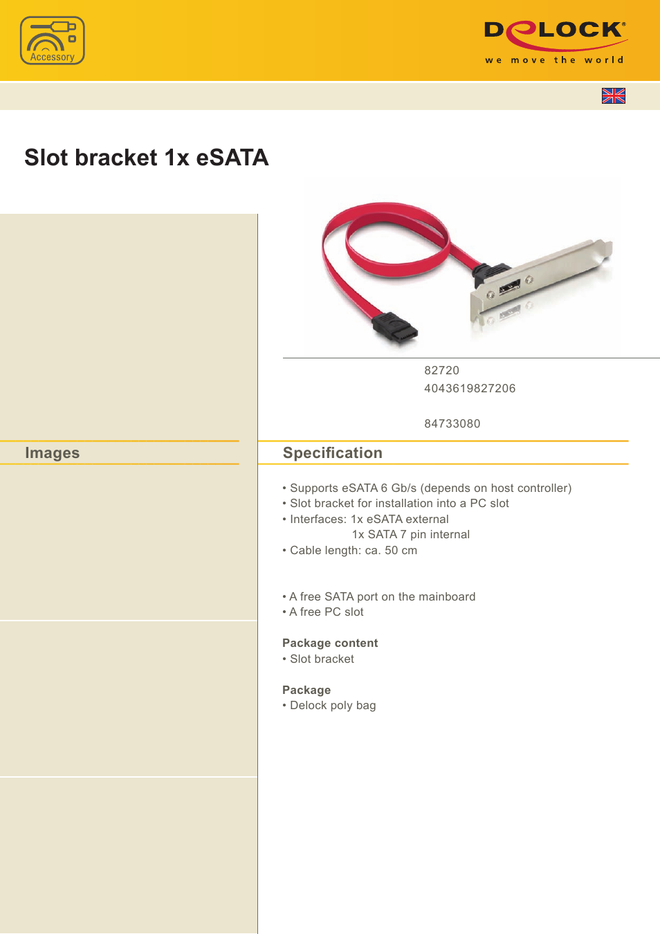 DeLOCK 82720 User Manual | 1 page