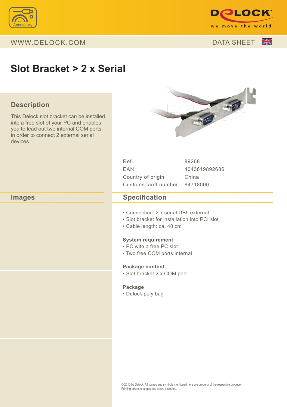 DeLOCK 89268 User Manual | 1 page