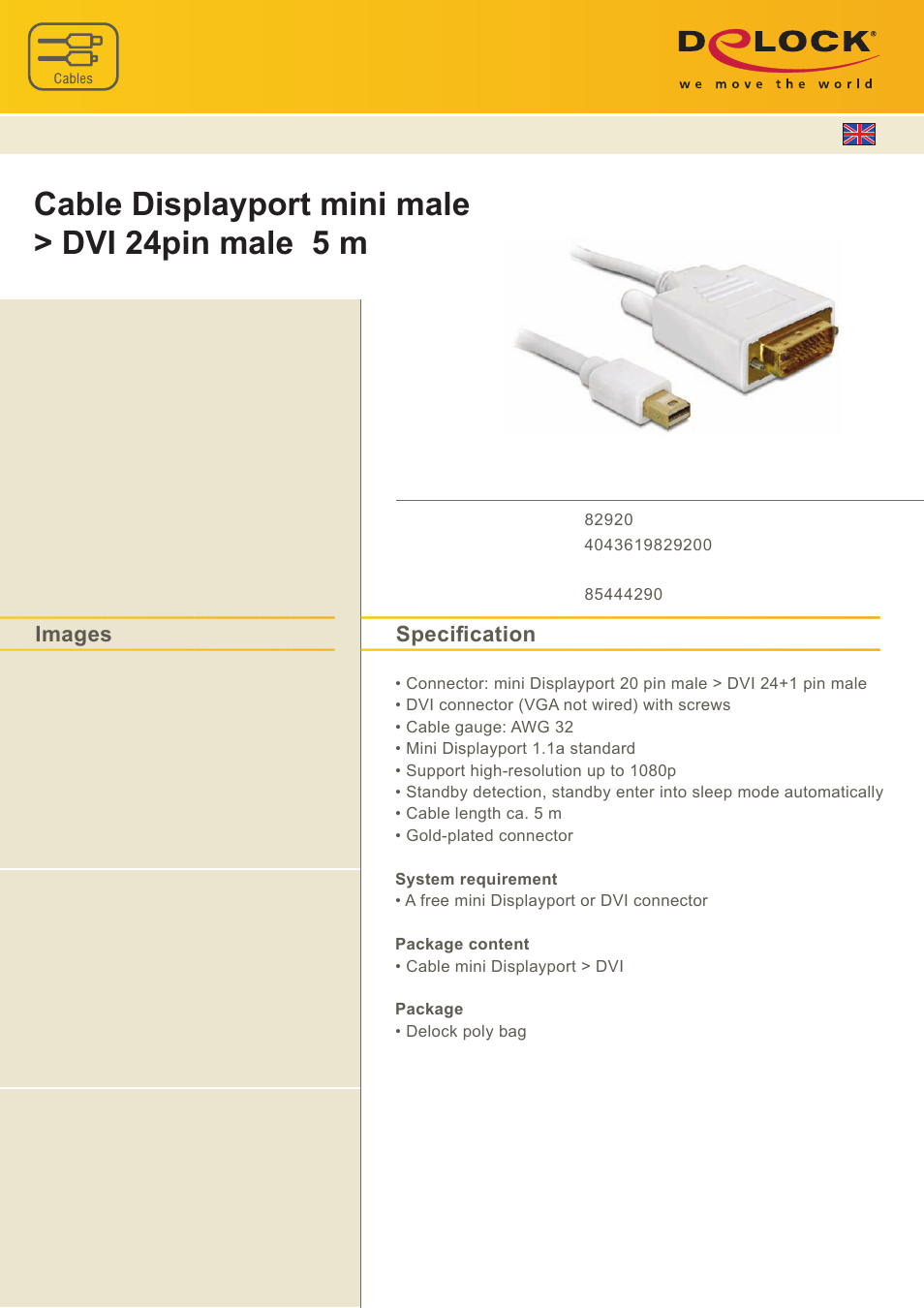 DeLOCK 82920 User Manual | 1 page