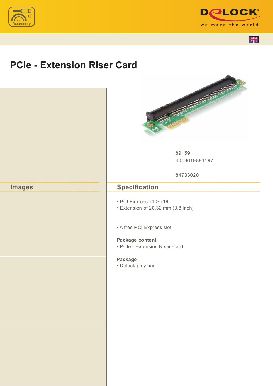 DeLOCK 89159 User Manual | 1 page