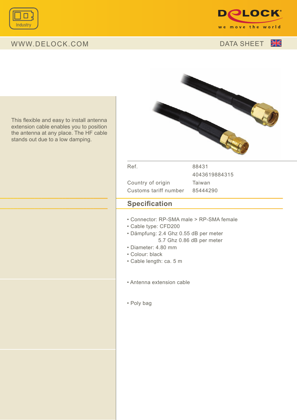 DeLOCK 88431 User Manual | 1 page
