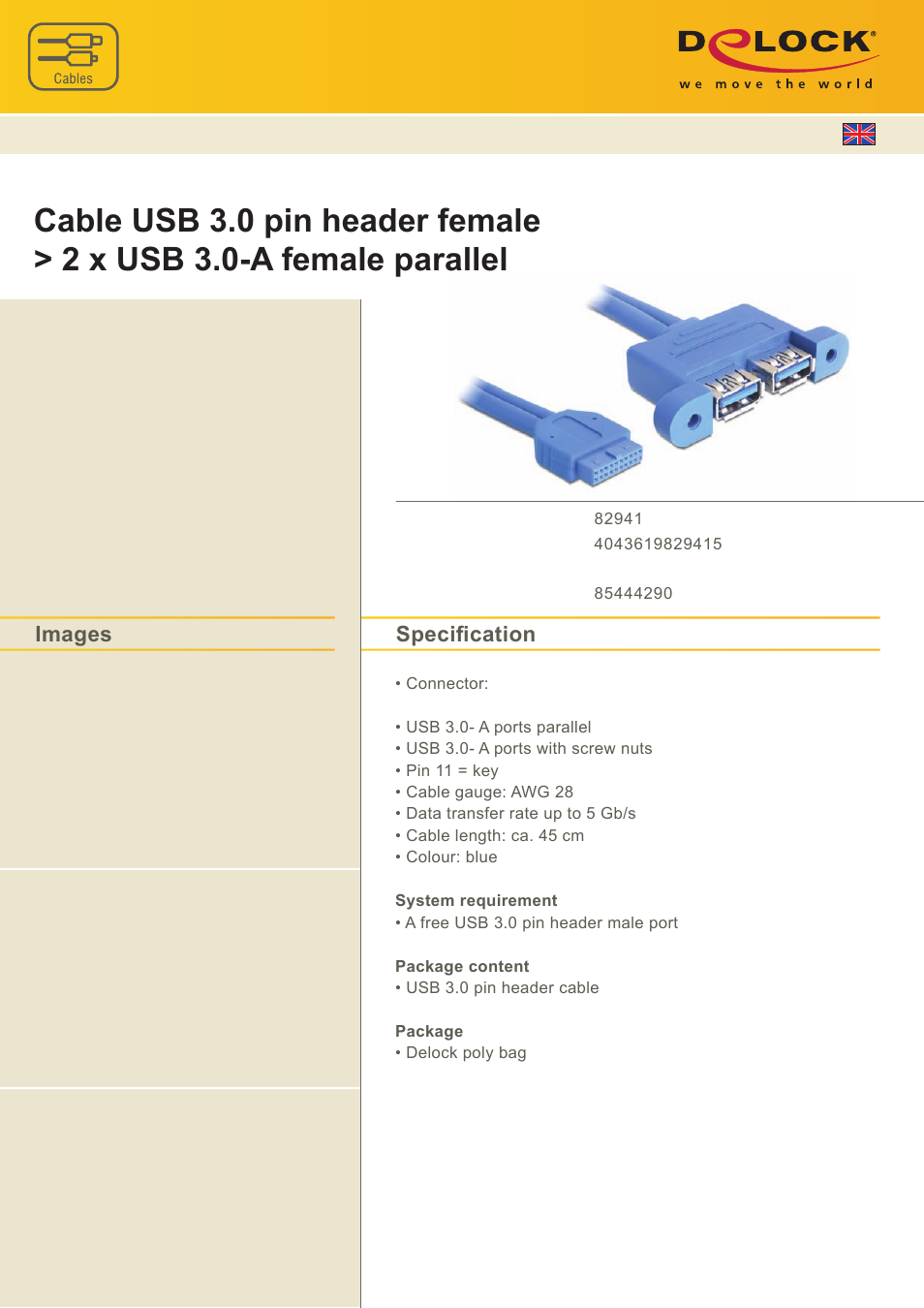 DeLOCK 82941 User Manual | 1 page