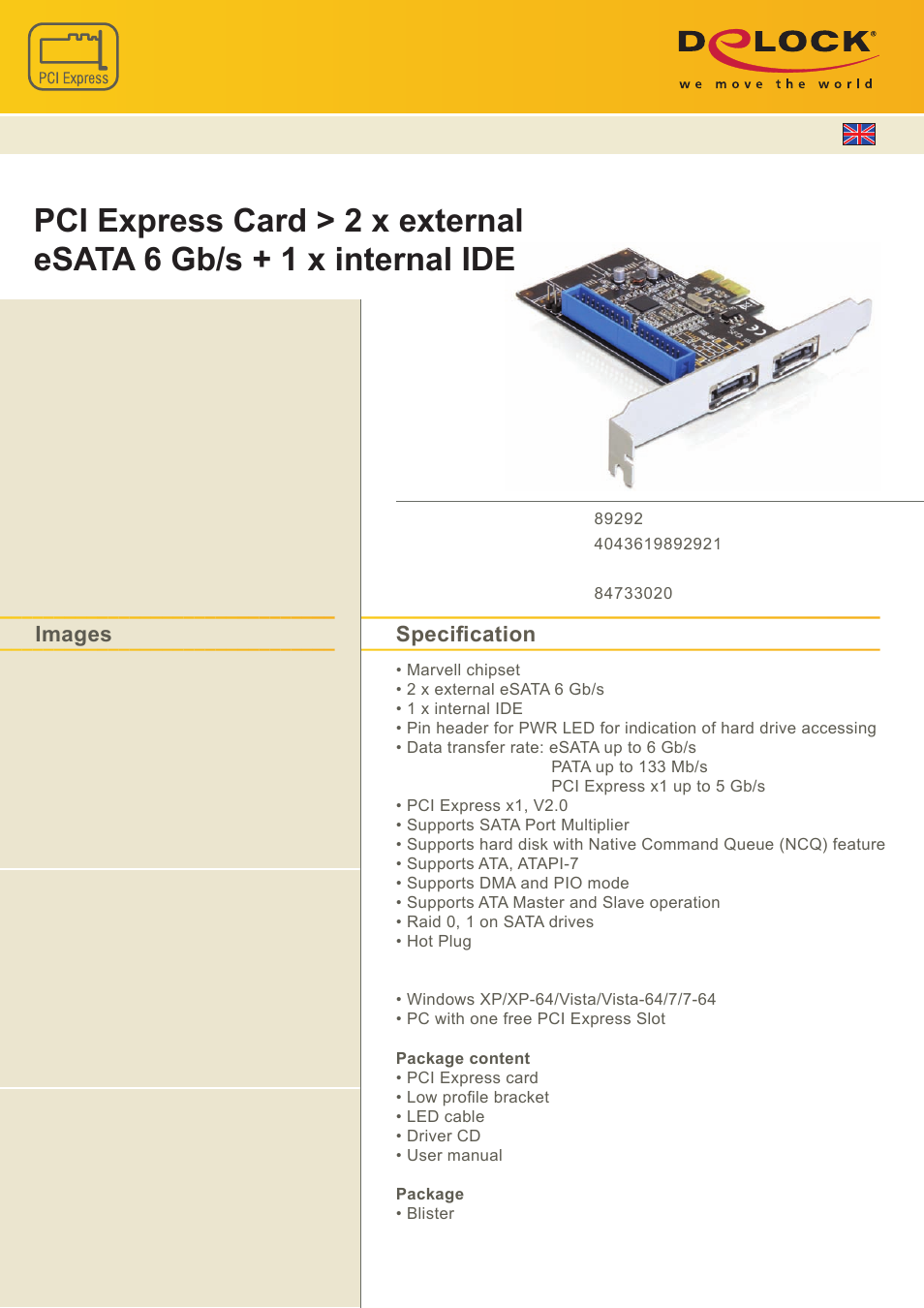 DeLOCK 89292 User Manual | 1 page