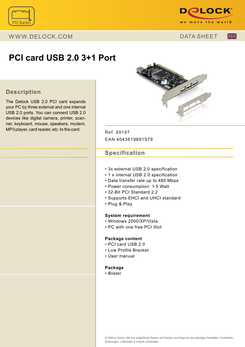 DeLOCK 89197 User Manual | 1 page