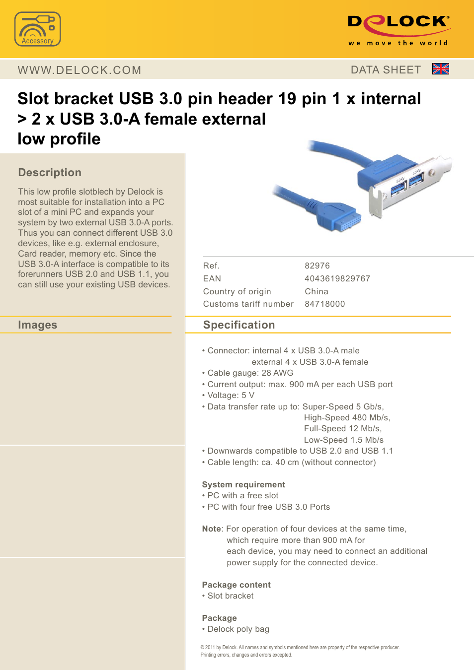 DeLOCK 82976 User Manual | 1 page