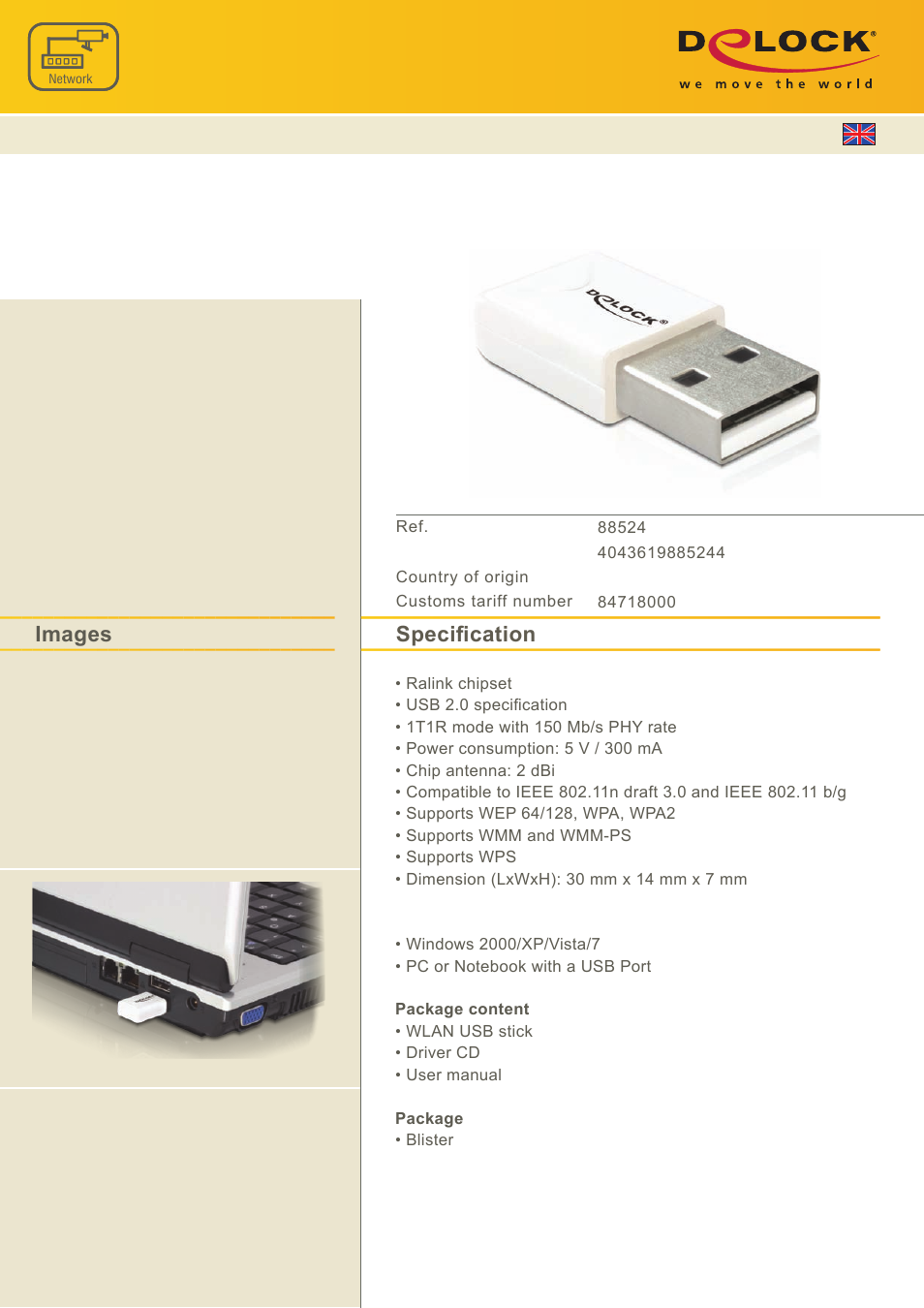 DeLOCK 88524 User Manual | 1 page
