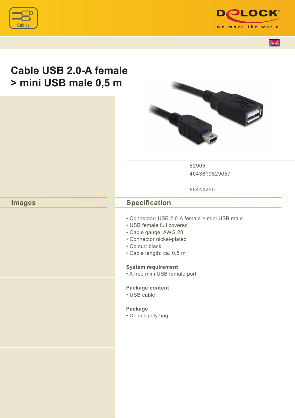 DeLOCK 82905 User Manual | 1 page