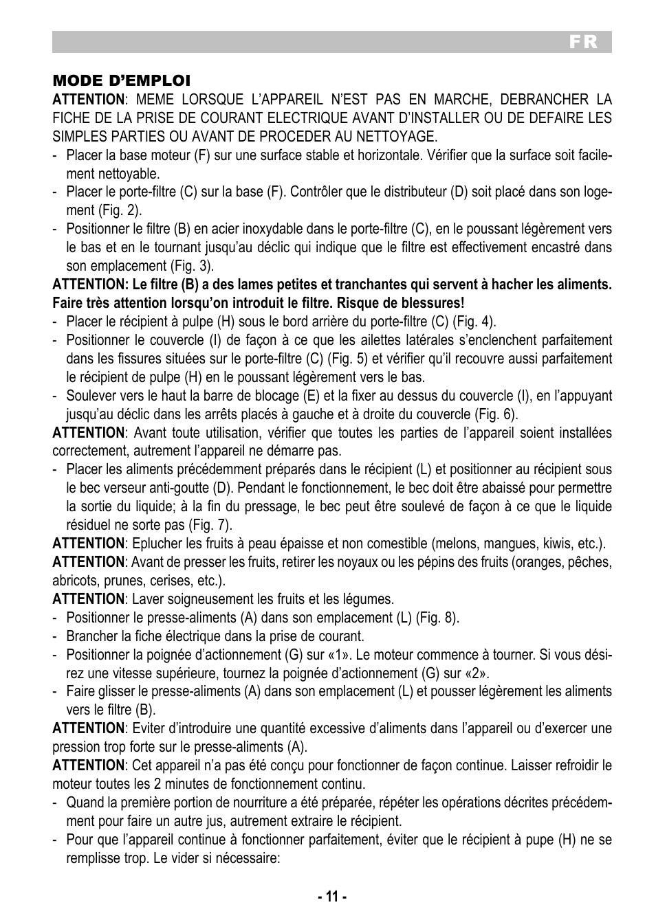 ARIETE Centrica Metal 173 User Manual | Page 13 / 48