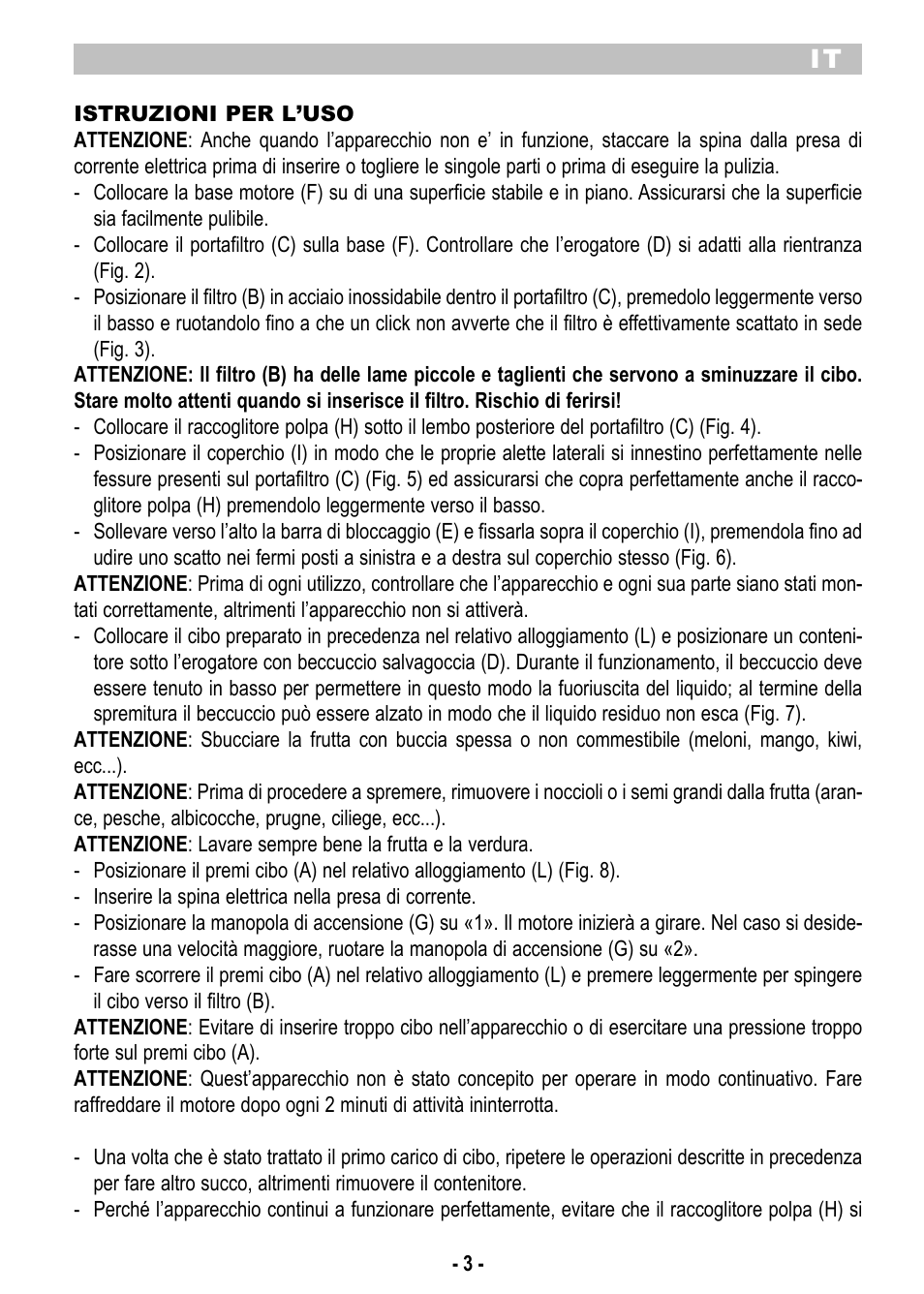 ARIETE Centrica Metal 173 User Manual | Page 5 / 48