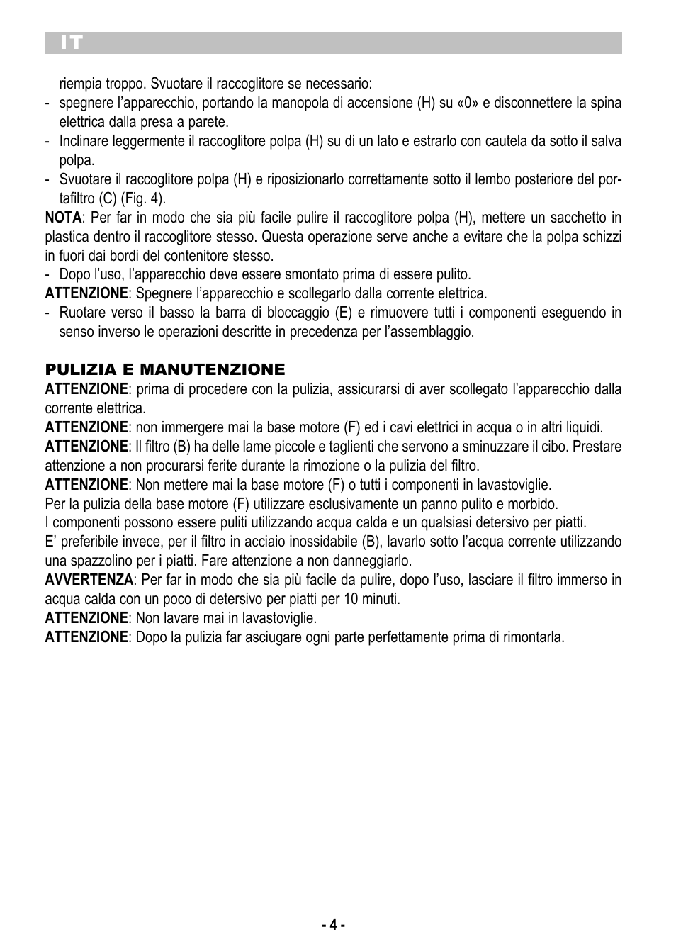 ARIETE Centrica Metal 173 User Manual | Page 6 / 48