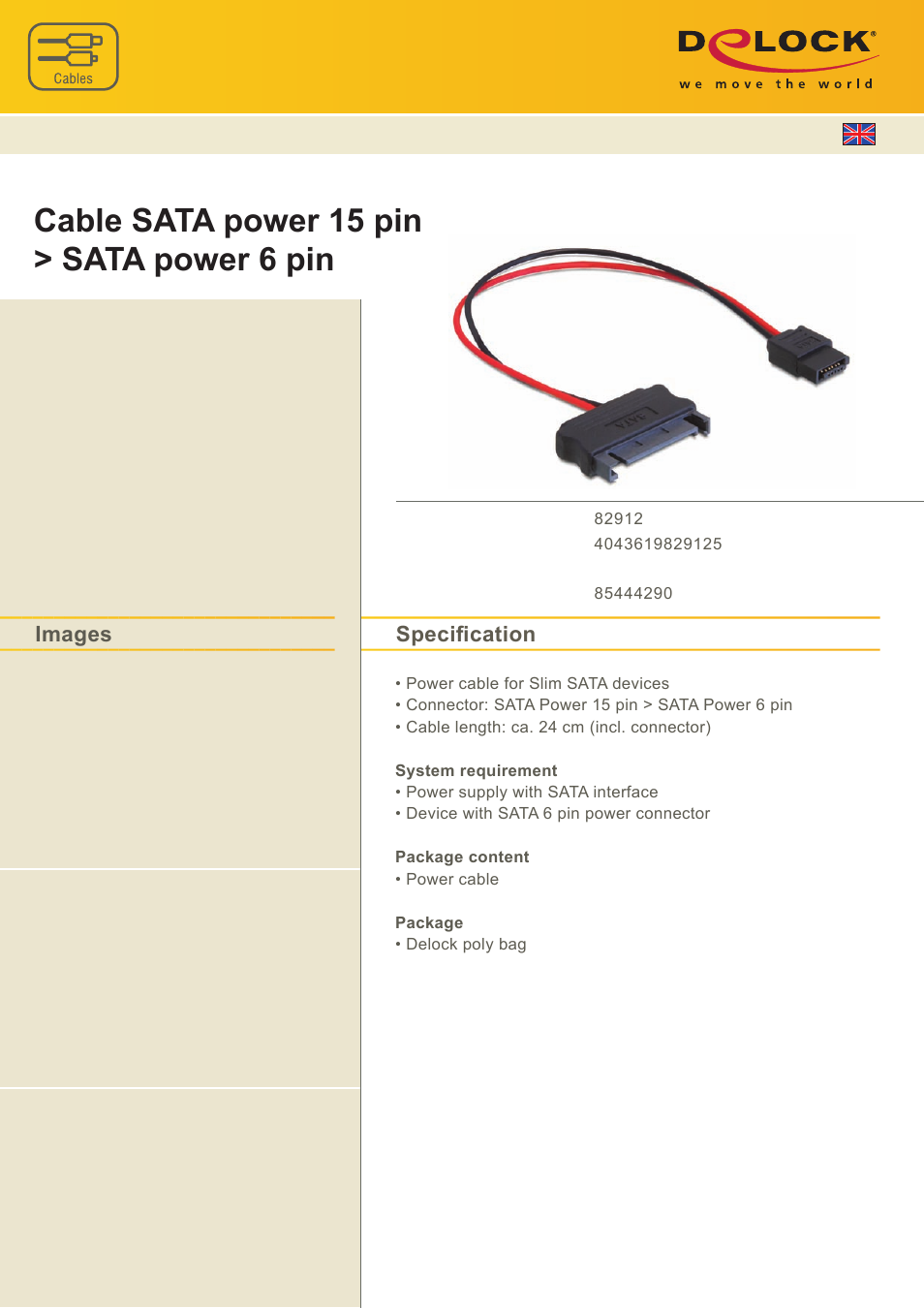 DeLOCK 82912 User Manual | 1 page