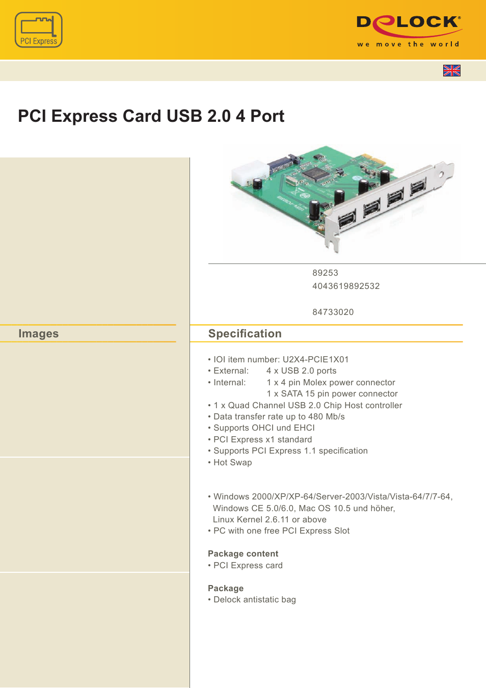 DeLOCK 89253 User Manual | 1 page