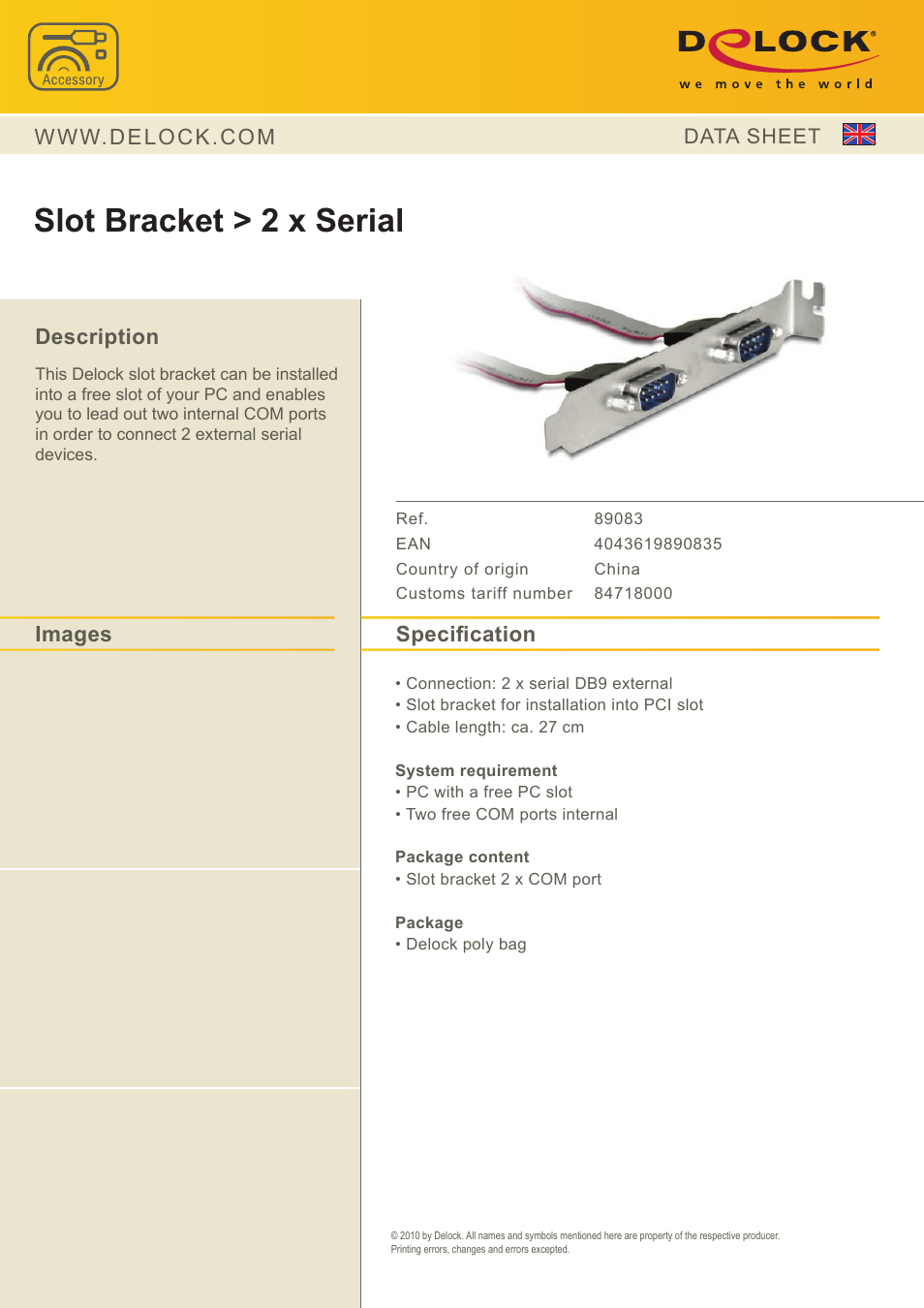 DeLOCK 89083 User Manual | 1 page