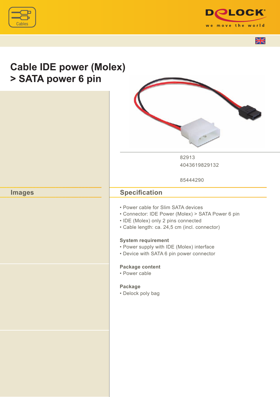 DeLOCK 82913 User Manual | 1 page