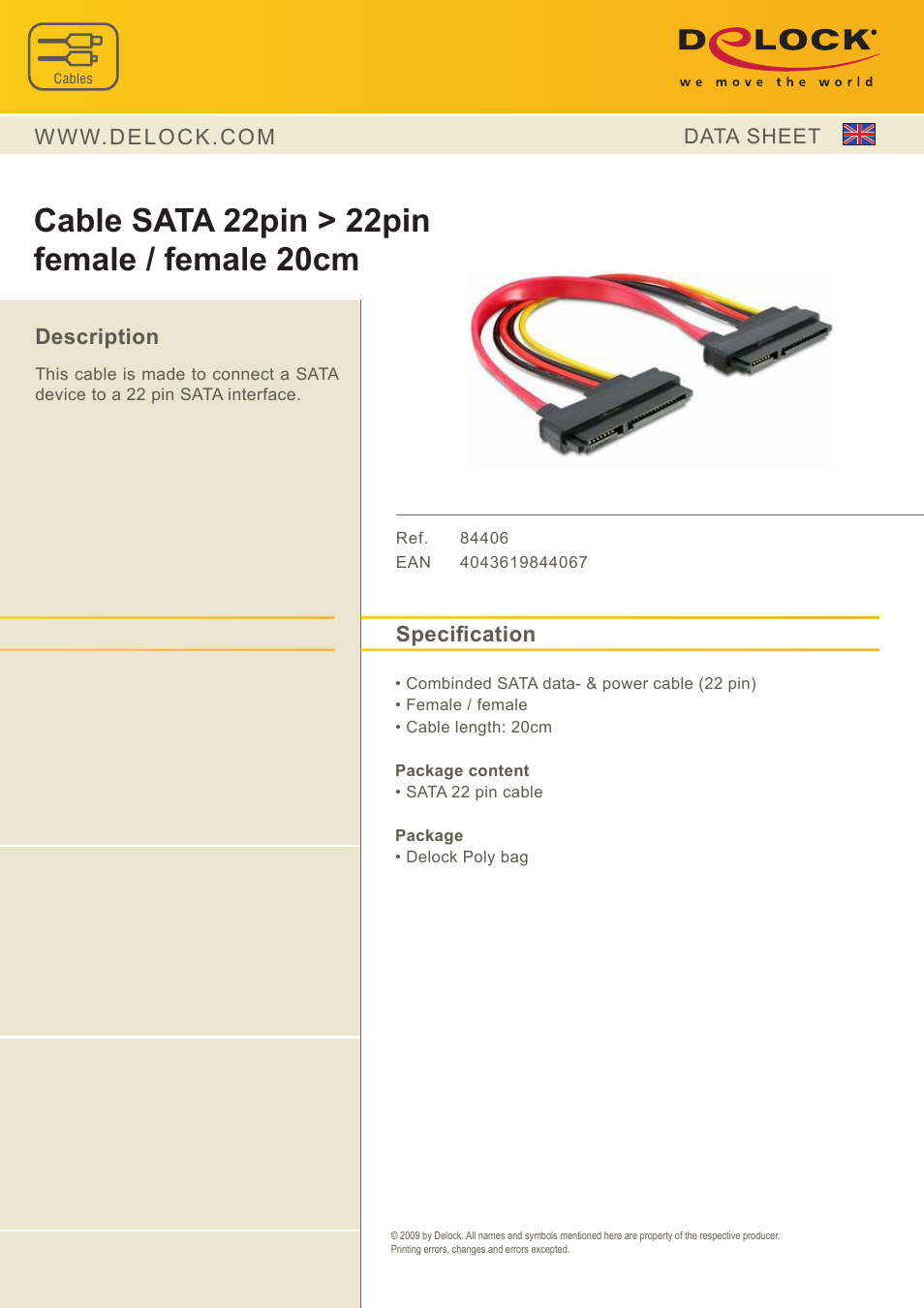 DeLOCK 84406 User Manual | 1 page