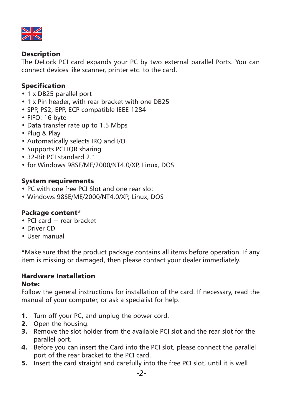DeLOCK 89016 User Manual | Page 2 / 5