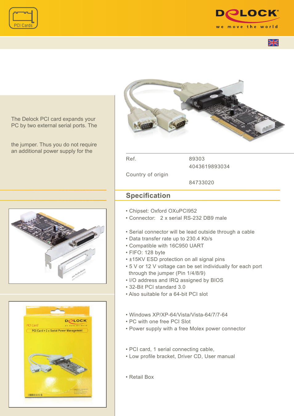 DeLOCK 89303 User Manual | 1 page