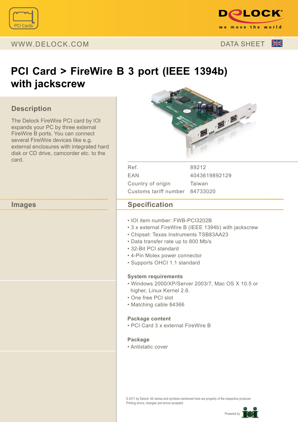 DeLOCK 89212 User Manual | 1 page