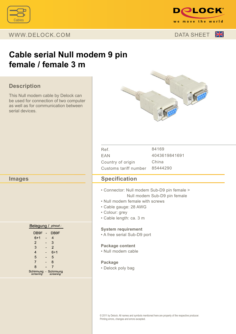 DeLOCK 84169 User Manual | 1 page