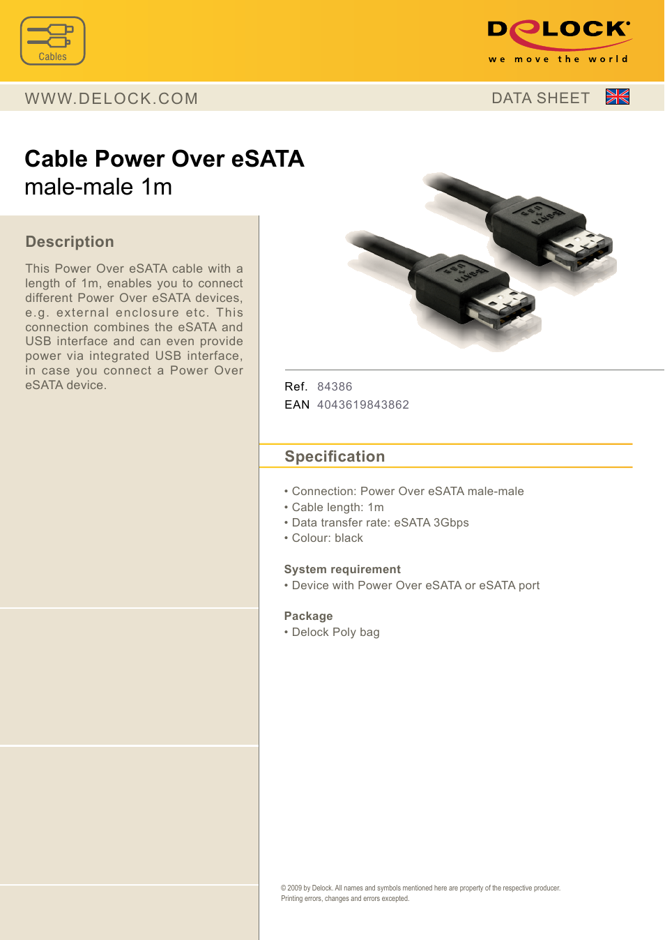 DeLOCK 84386 User Manual | 1 page