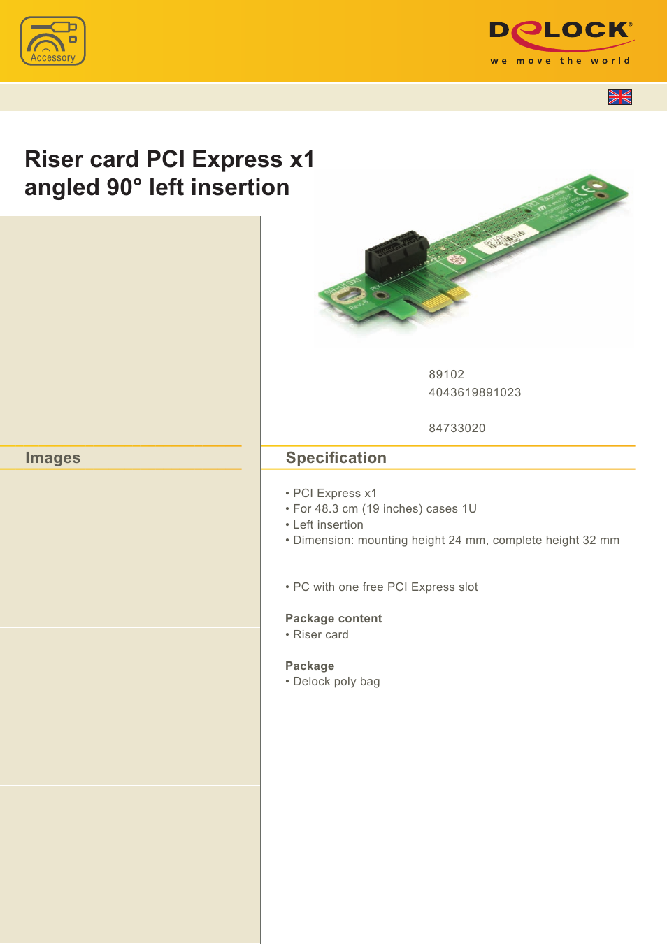 DeLOCK 89102 User Manual | 1 page