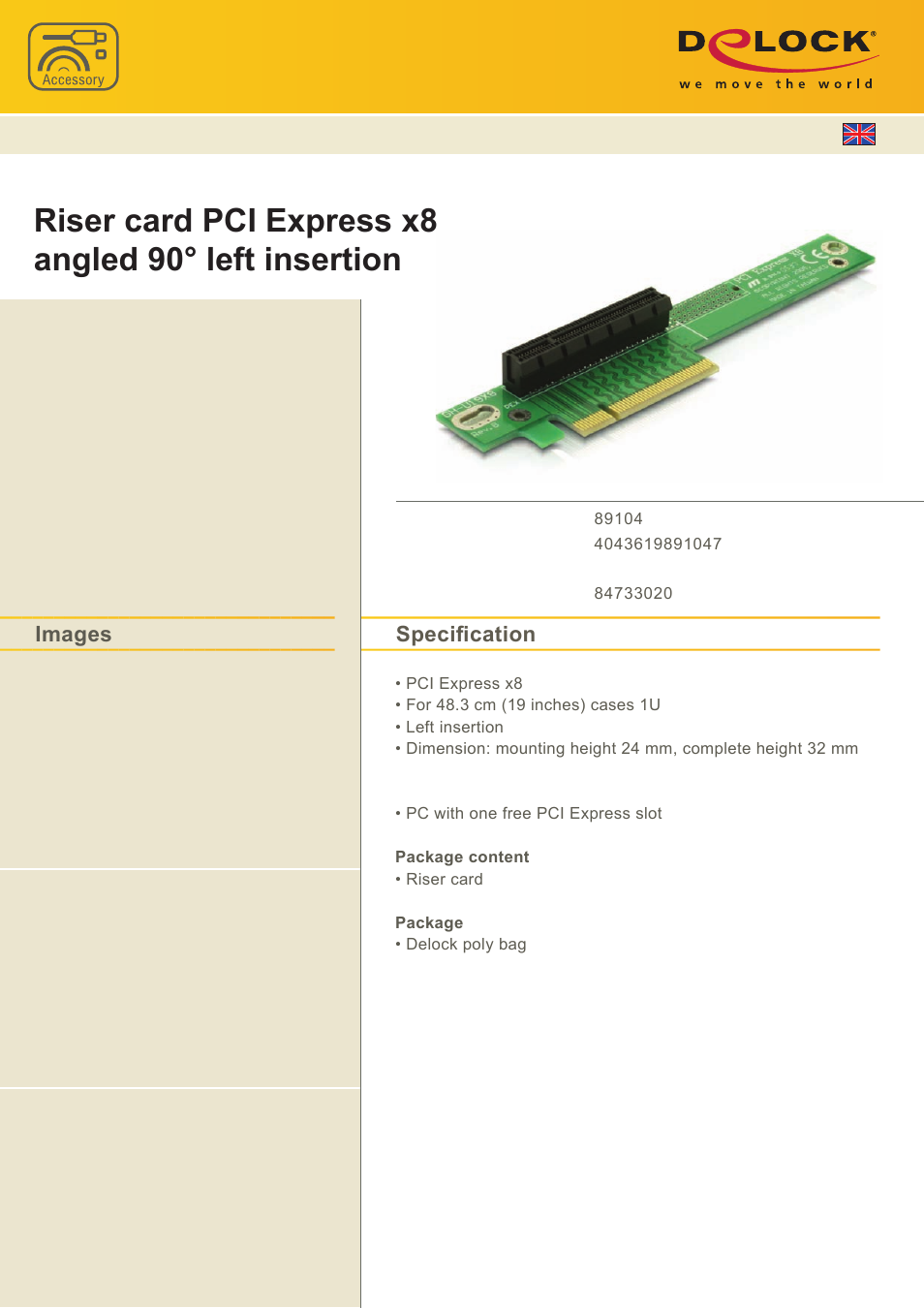 DeLOCK 89104 User Manual | 1 page